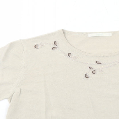 Womens UK Size 16 Marks and Spencer Beige Pullover Jumper