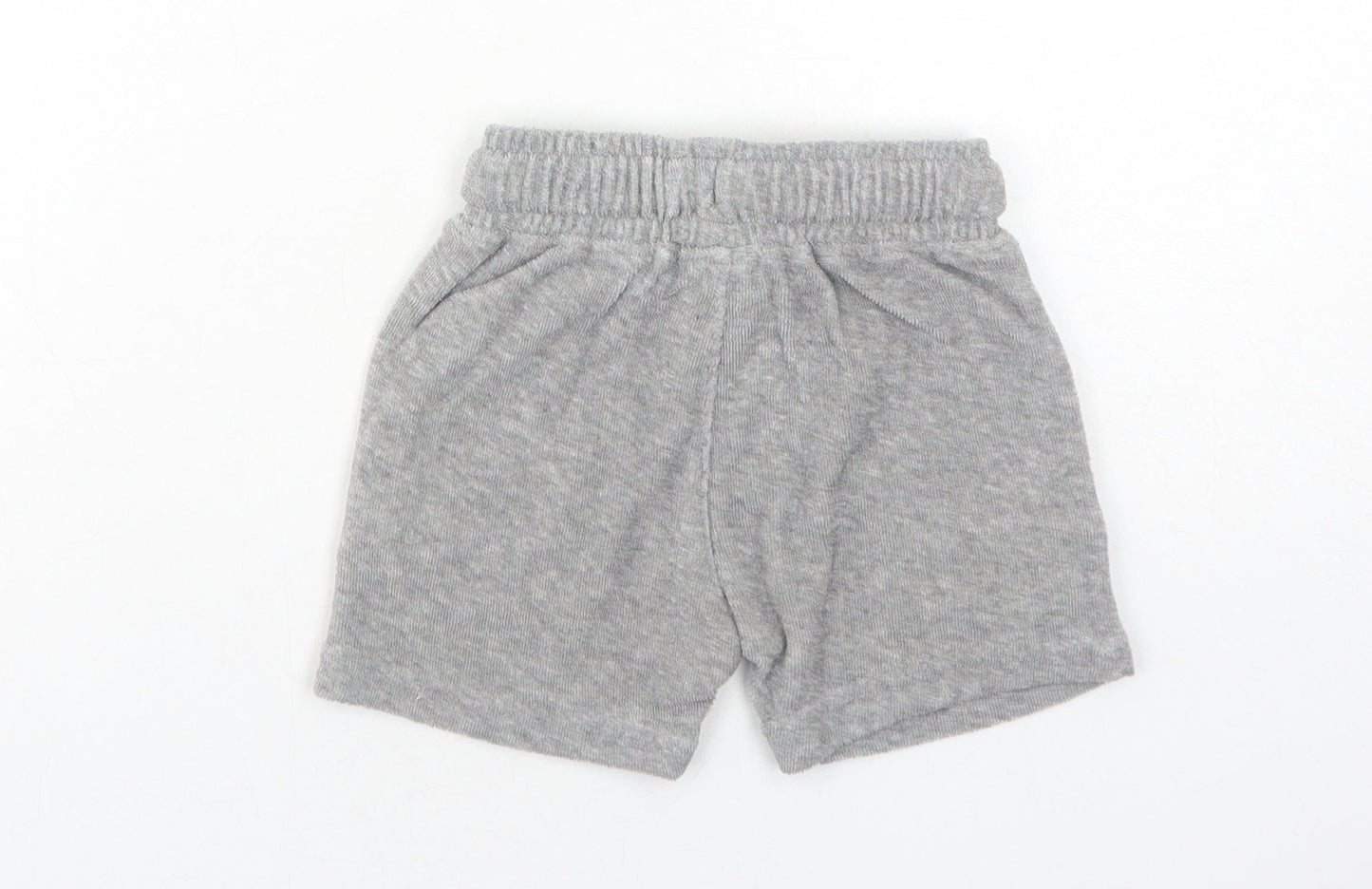 NEXT Baby Grey Cotton Cropped Trousers Size 12-18 Months Drawstring - Mickey Mouse