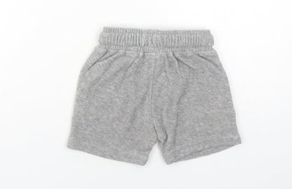 NEXT Baby Grey Cotton Cropped Trousers Size 12-18 Months Drawstring - Mickey Mouse