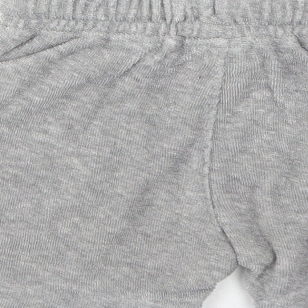 NEXT Baby Grey Cotton Cropped Trousers Size 12-18 Months Drawstring - Mickey Mouse