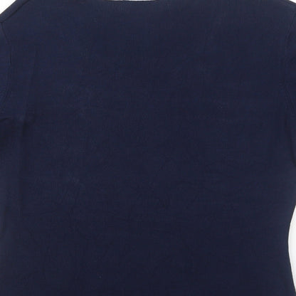 Joella Di Marco Womens Blue Square Neck Viscose Pullover Jumper Size S