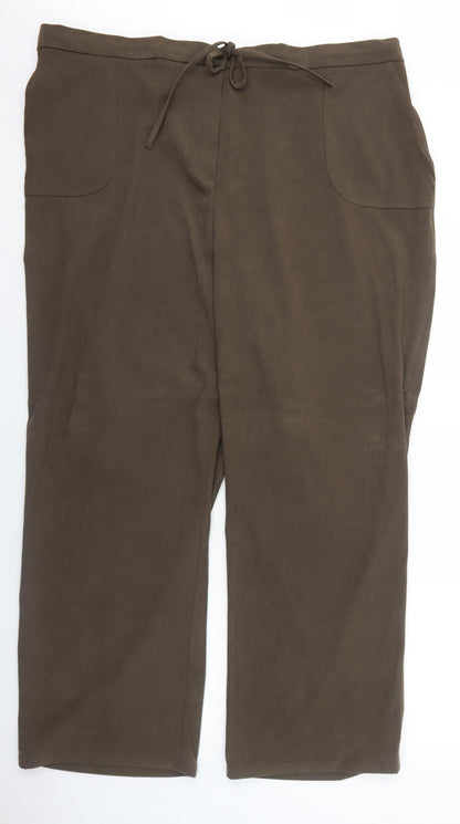 Womens UK Size 30 Casual Comfort Regular Fit  Brown Trousers