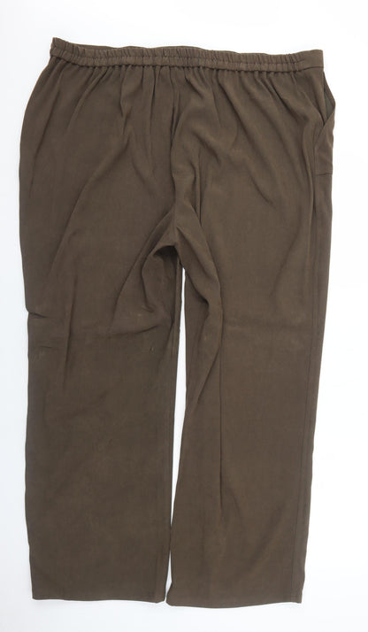 Womens UK Size 30 Casual Comfort Regular Fit  Brown Trousers