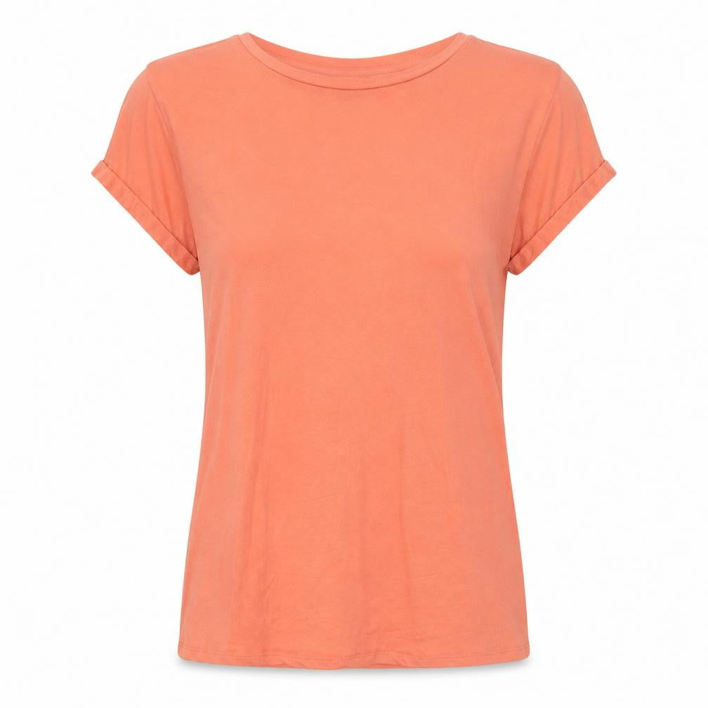 Womens UK Size S Papaya Orange Basic T-Shirt