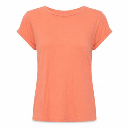 Womens UK Size S Papaya Orange Basic T-Shirt