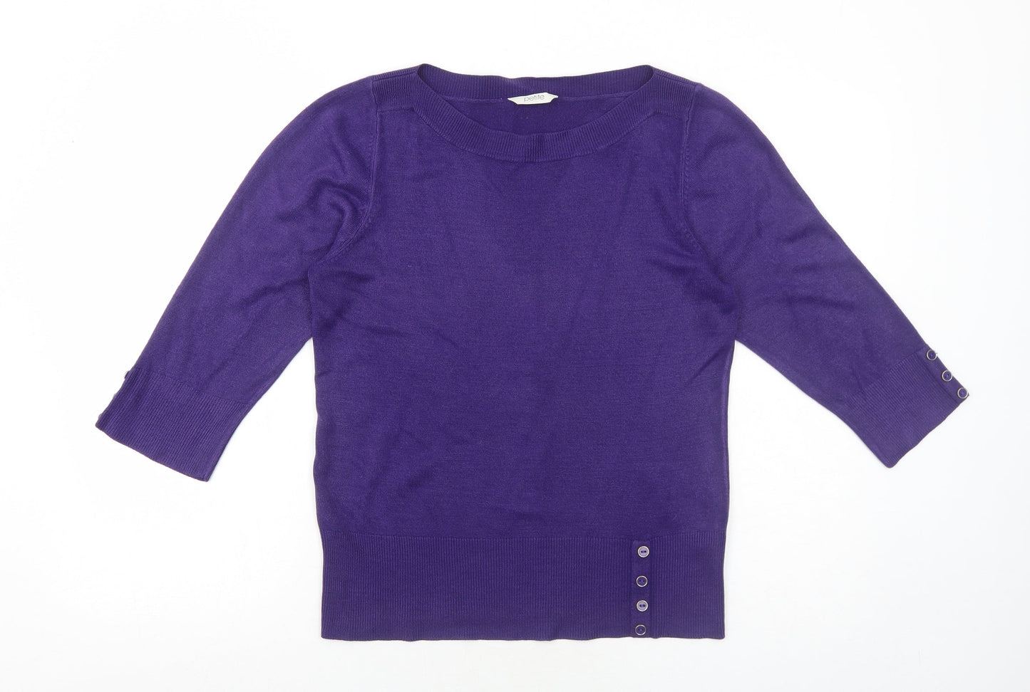 BHS Womens Purple Round Neck Acrylic Pullover Jumper Size 14