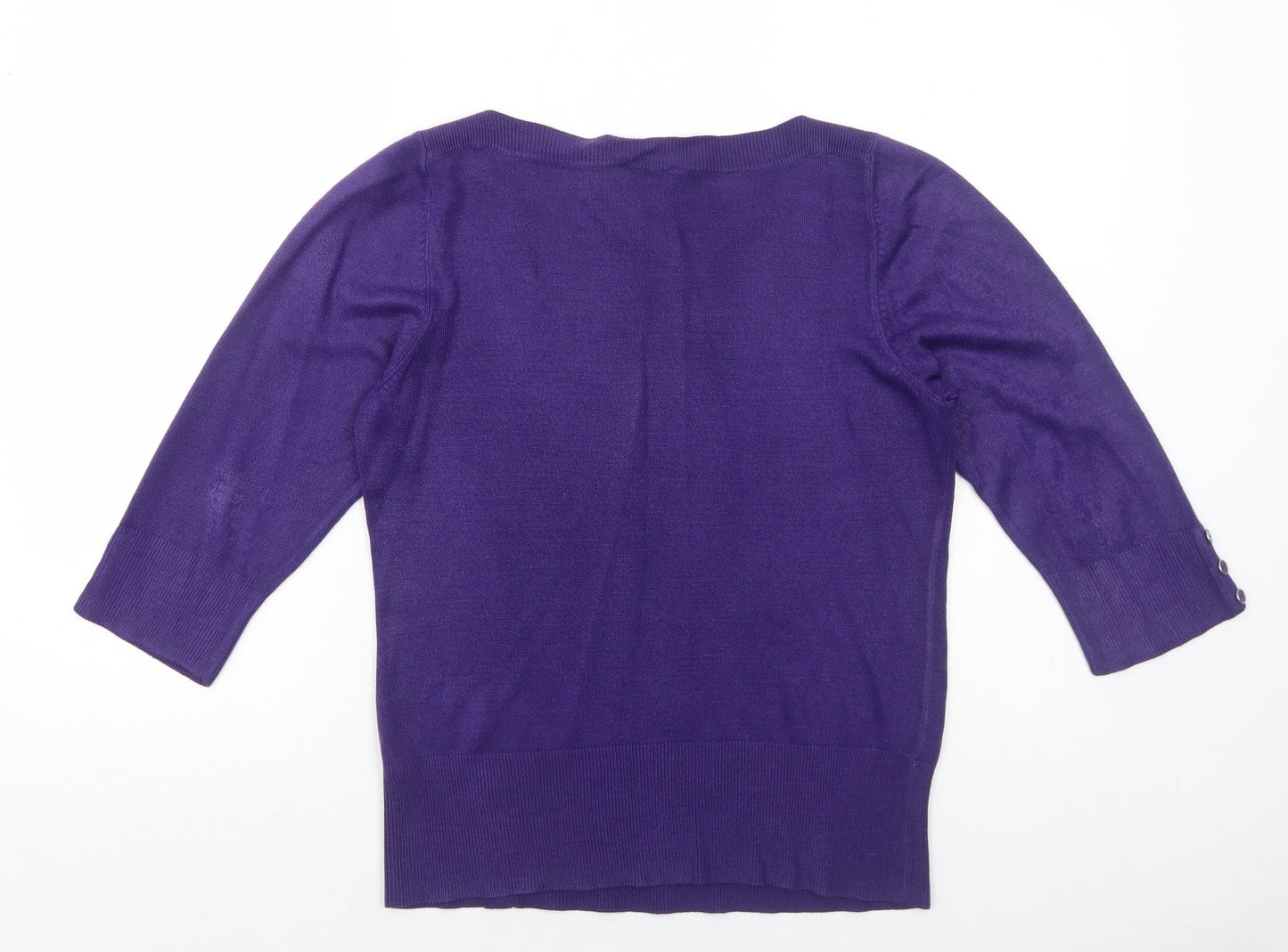 BHS Womens Purple Round Neck Acrylic Pullover Jumper Size 14