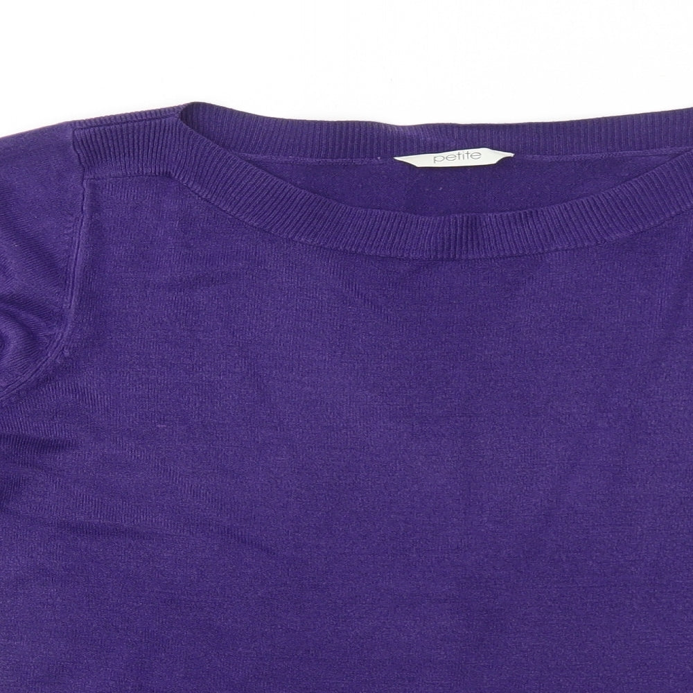 BHS Womens Purple Round Neck Acrylic Pullover Jumper Size 14