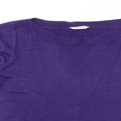 BHS Womens Purple Round Neck Acrylic Pullover Jumper Size 14