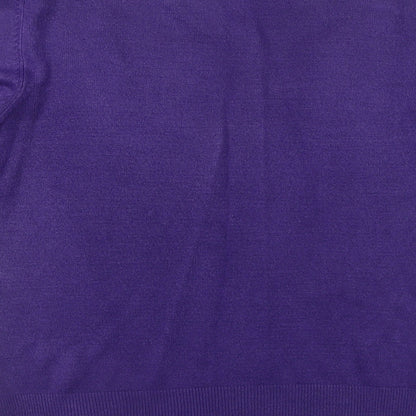 BHS Womens Purple Round Neck Acrylic Pullover Jumper Size 14