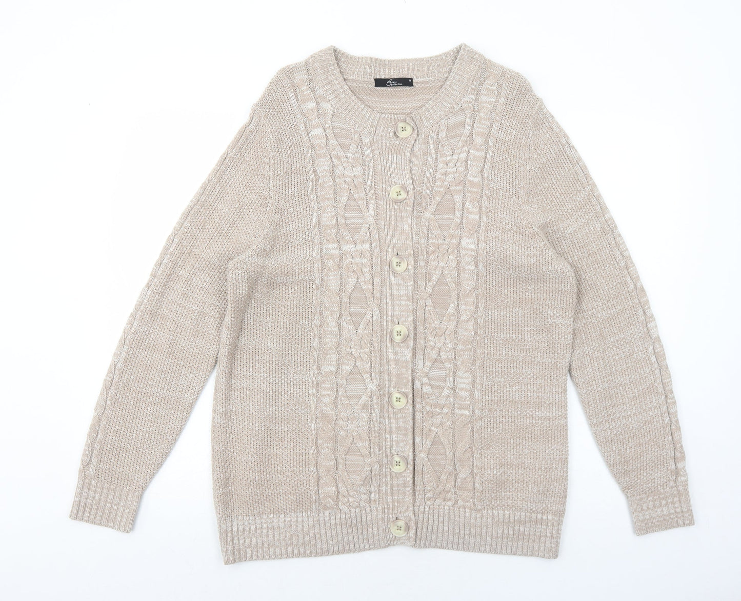 Womens UK Size M Bonmarché Beige Cardigan Jumper
