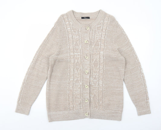 Womens UK Size M Bonmarché Beige Cardigan Jumper