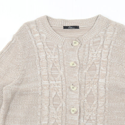 Womens UK Size M Bonmarché Beige Cardigan Jumper