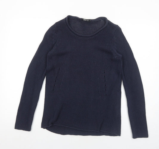 Gina Tricot Womens Blue Round Neck Acrylic Pullover Jumper Size XS