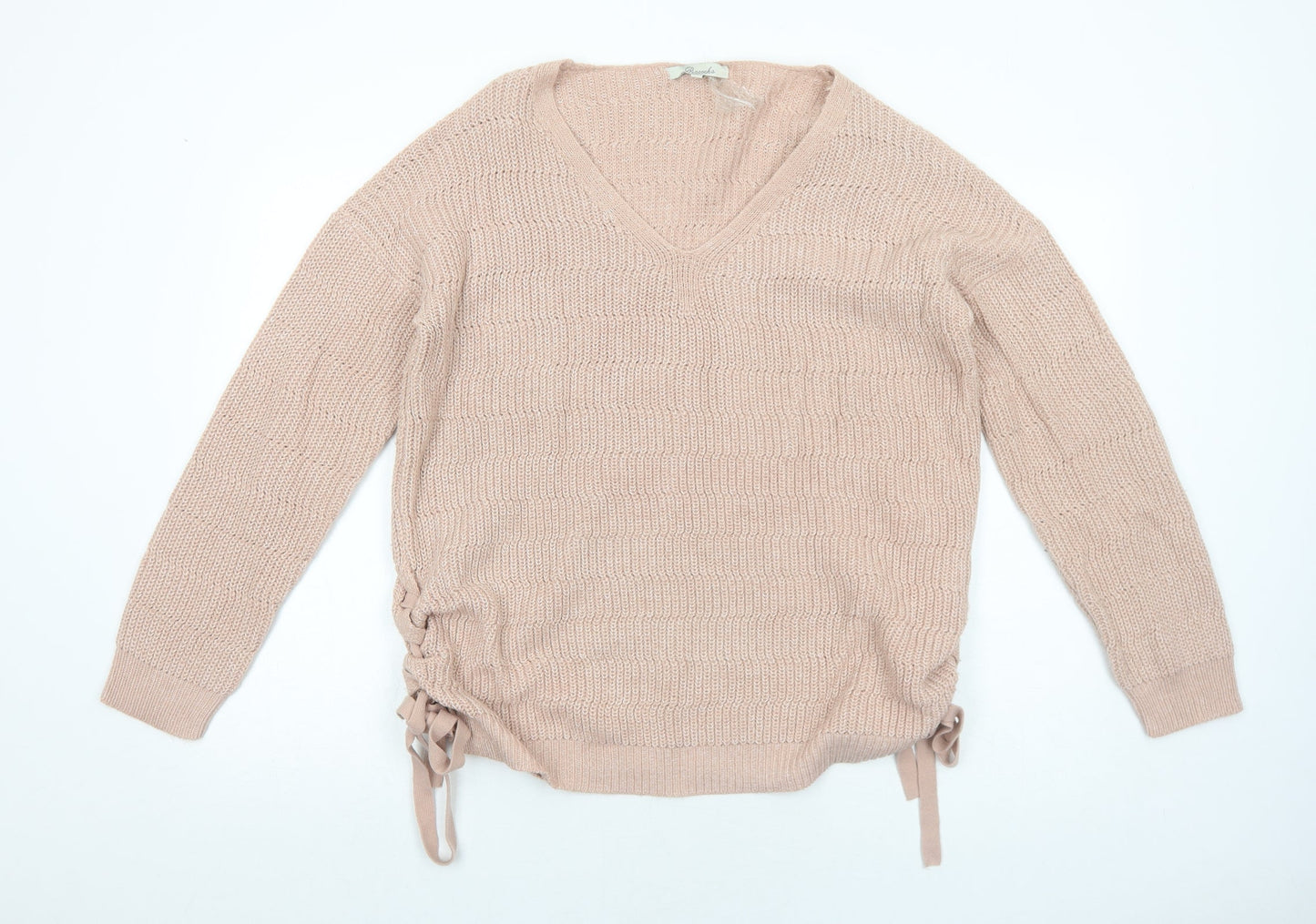 Womens UK Size L Peacocks Pink Pullover Jumper