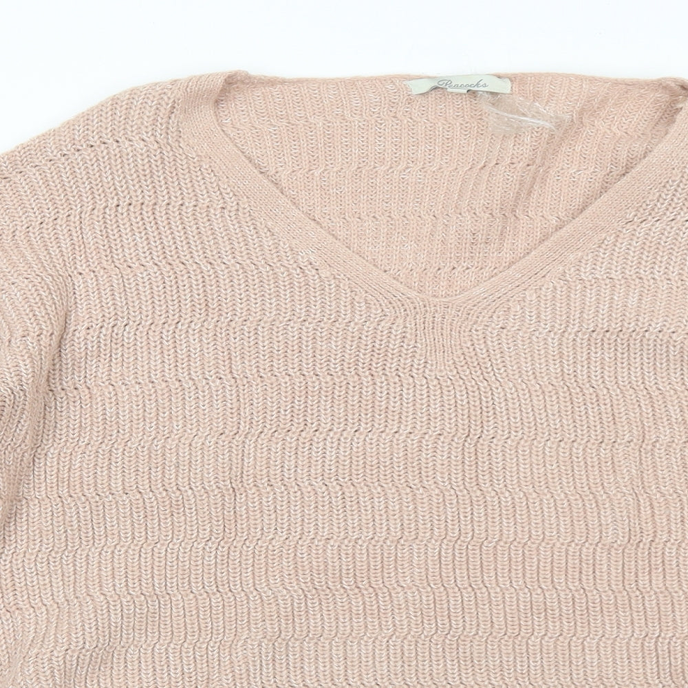 Womens UK Size L Peacocks Pink Pullover Jumper