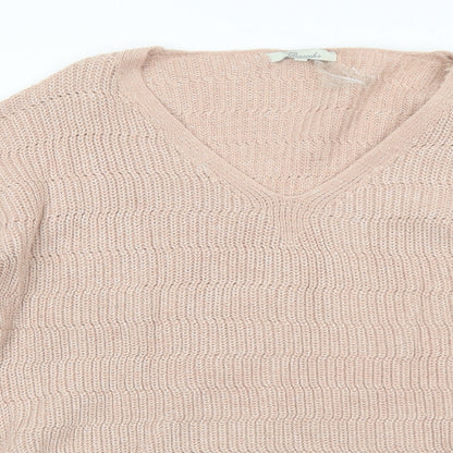 Womens UK Size L Peacocks Pink Pullover Jumper