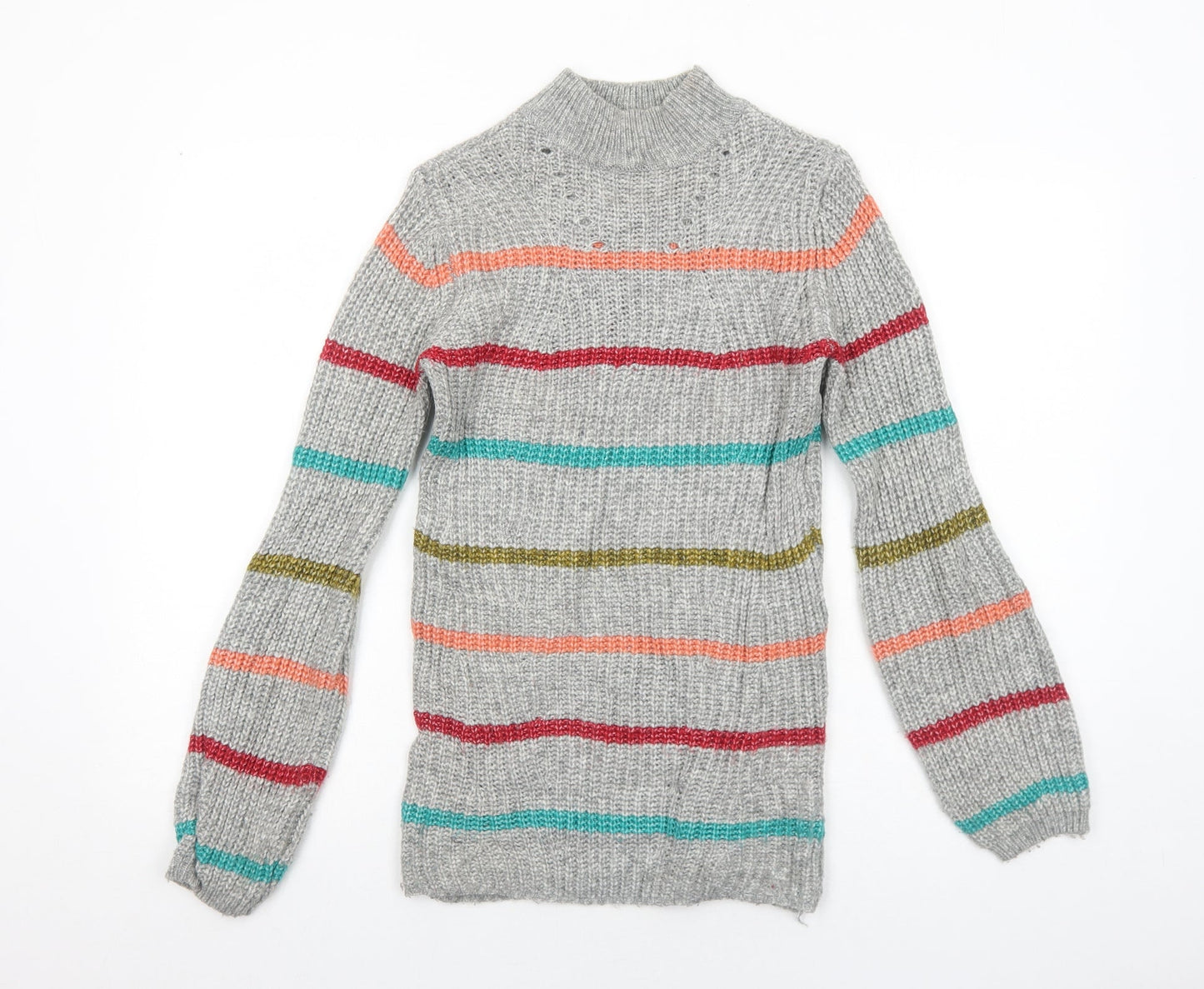 Womens UK Size XS Papaya Grey Pullover Jumper