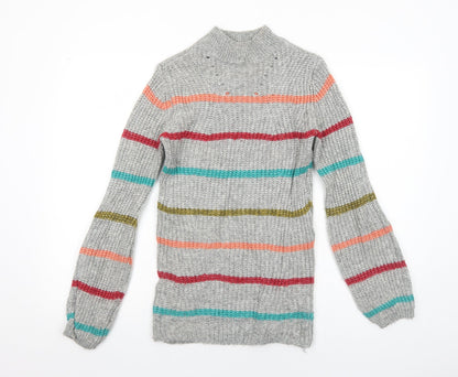 Womens UK Size XS Papaya Grey Pullover Jumper