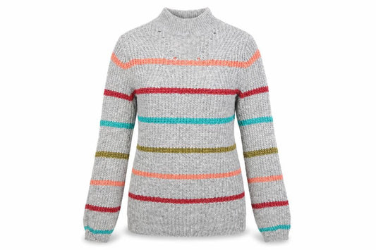 Womens UK Size XS Papaya Grey Pullover Jumper