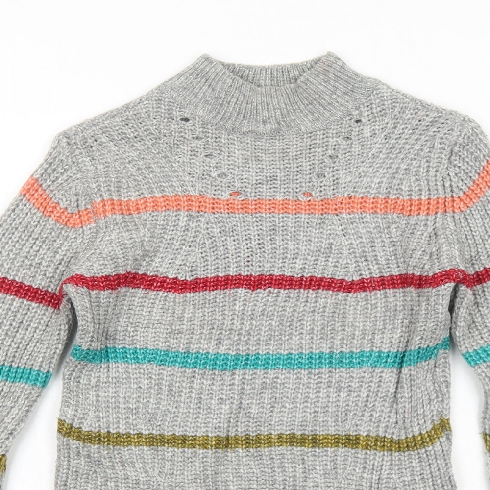 Womens UK Size XS Papaya Grey Pullover Jumper