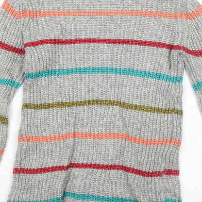 Womens UK Size XS Papaya Grey Pullover Jumper