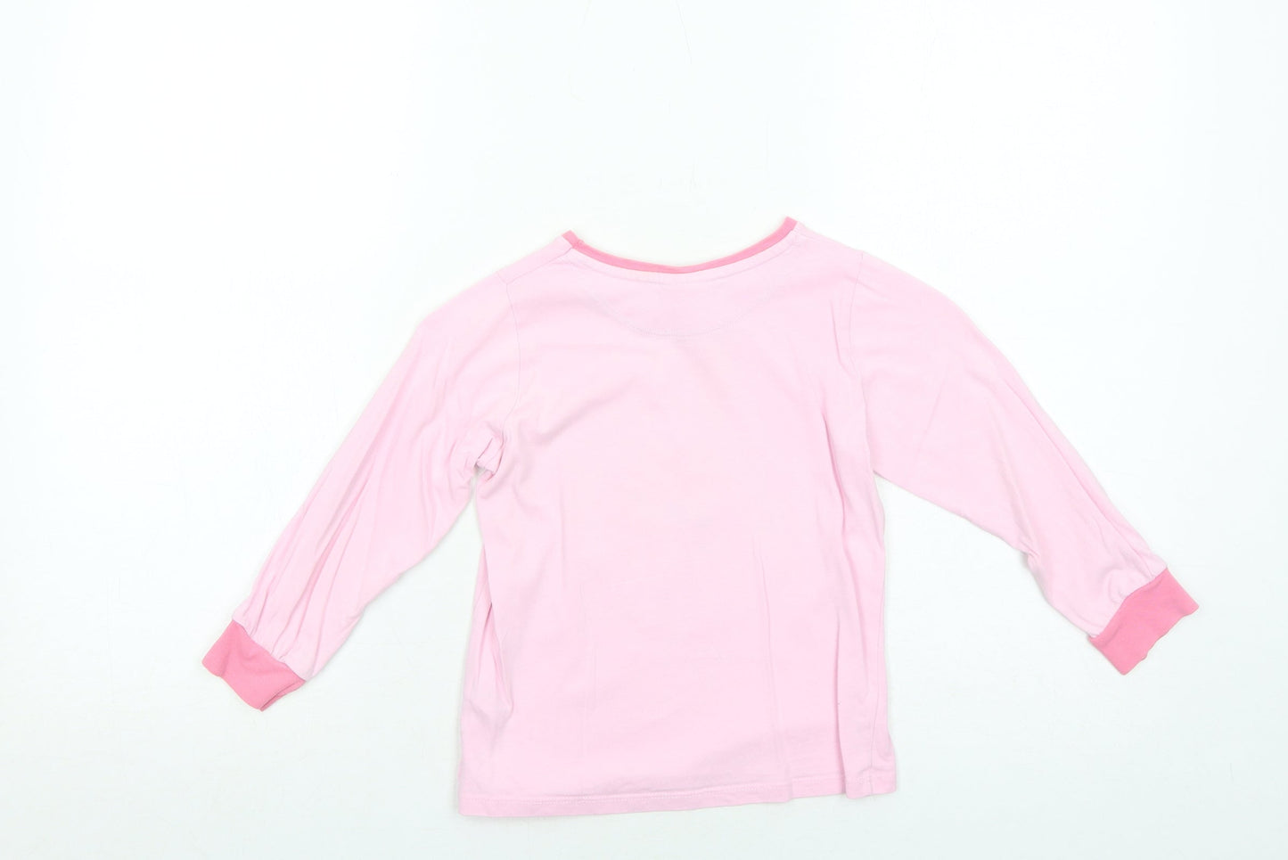 Disney Girls Pink Cotton Jersey T-Shirt Size 4-5 Years Round Neck Pullover - Frozen
