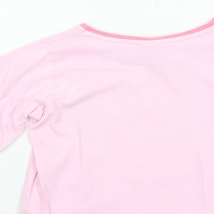 Disney Girls Pink Cotton Jersey T-Shirt Size 4-5 Years Round Neck Pullover - Frozen