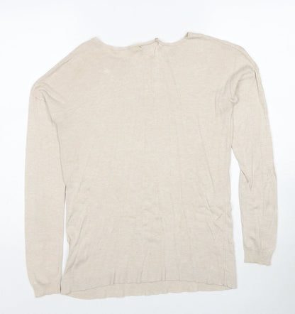 Atmosphere Womens Beige Boat Neck Viscose Pullover Jumper Size 8