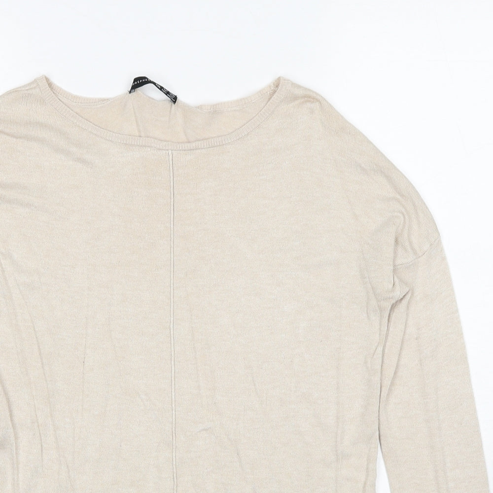 Atmosphere Womens Beige Boat Neck Viscose Pullover Jumper Size 8