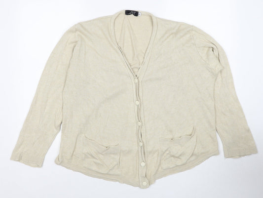 Womens UK Size XL ME Beige Cardigan Jumper