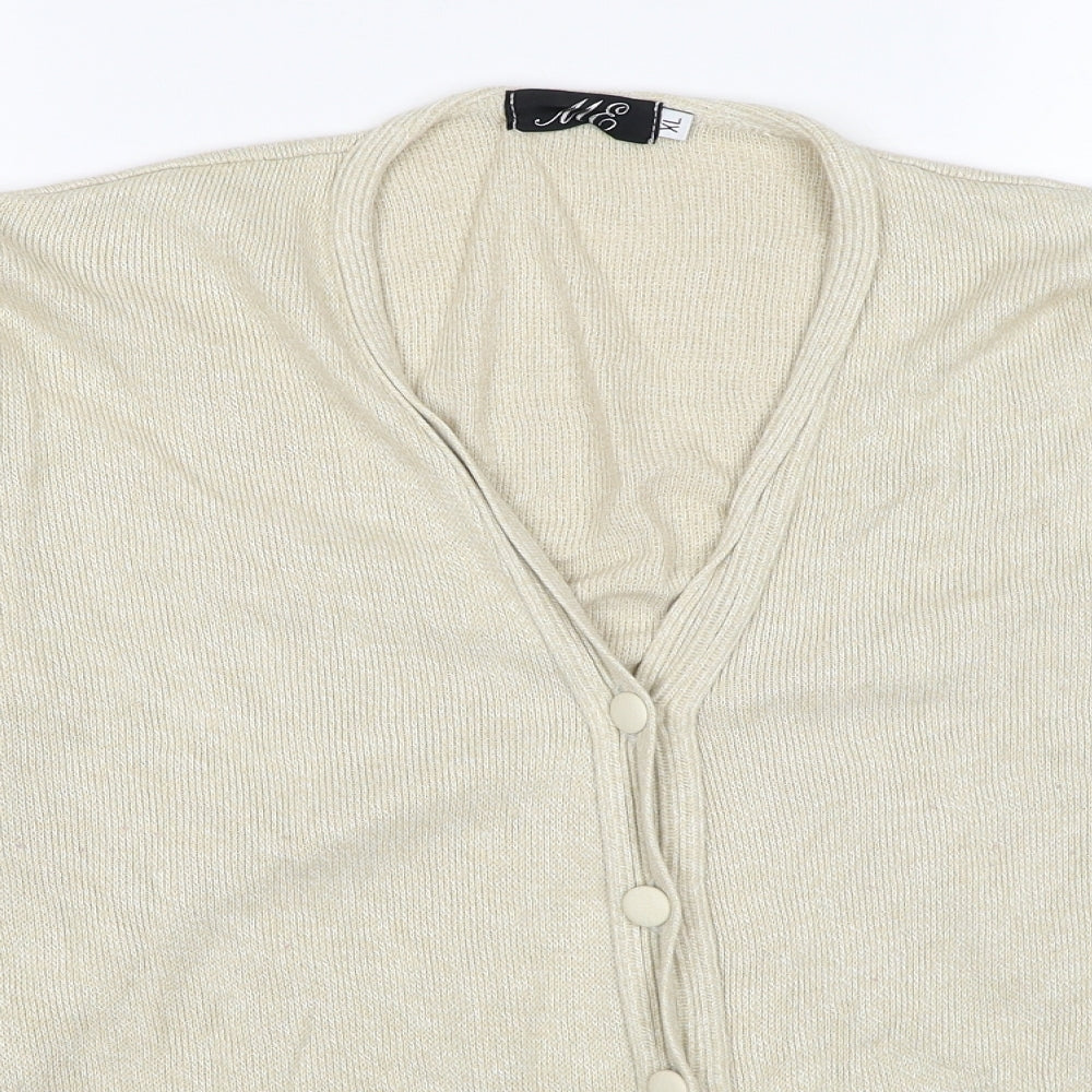 Womens UK Size XL ME Beige Cardigan Jumper