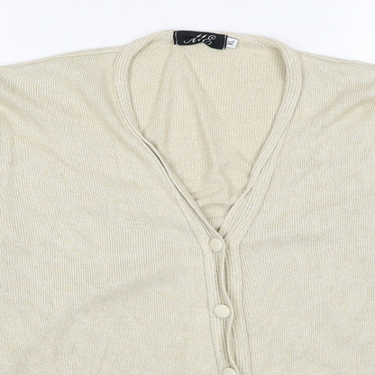 Womens UK Size XL ME Beige Cardigan Jumper