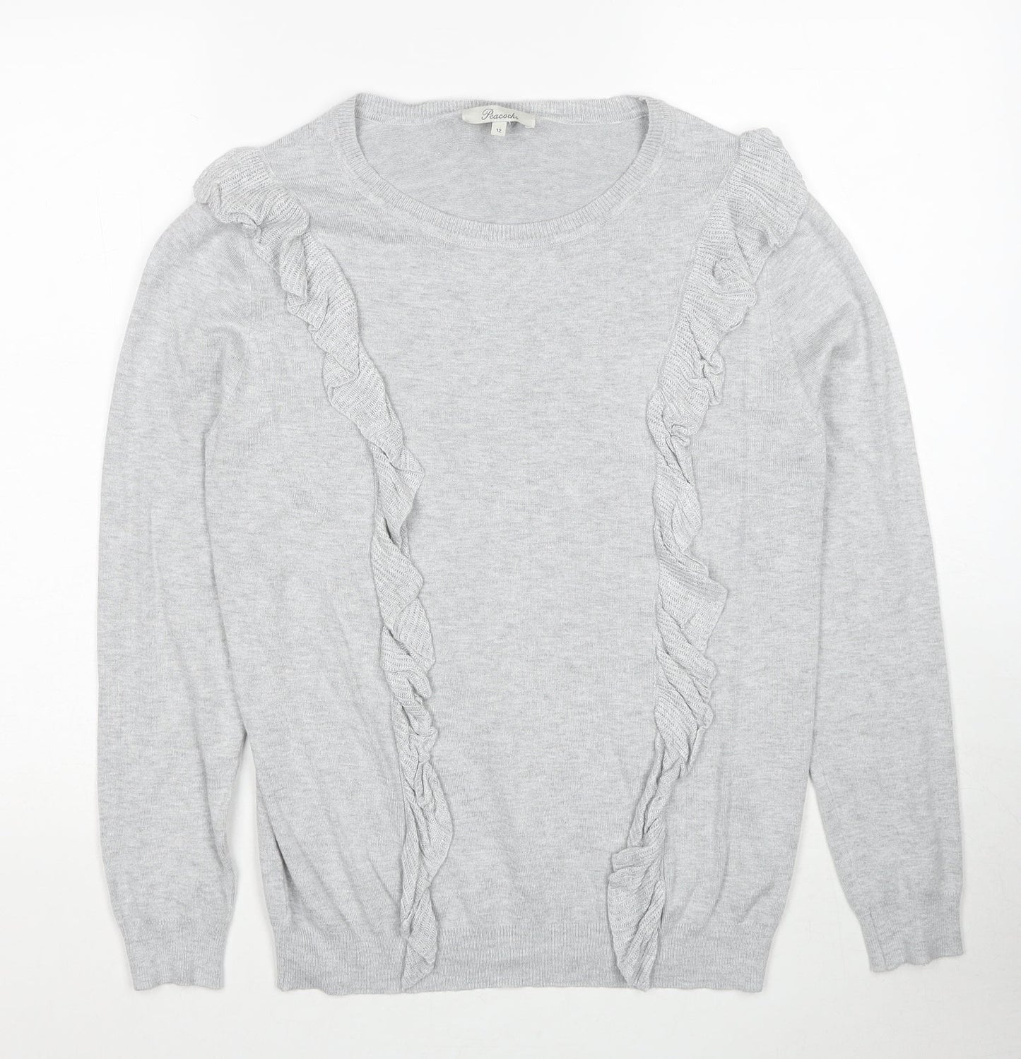 Womens UK Size 12 Peacocks Grey Pullover Jumper