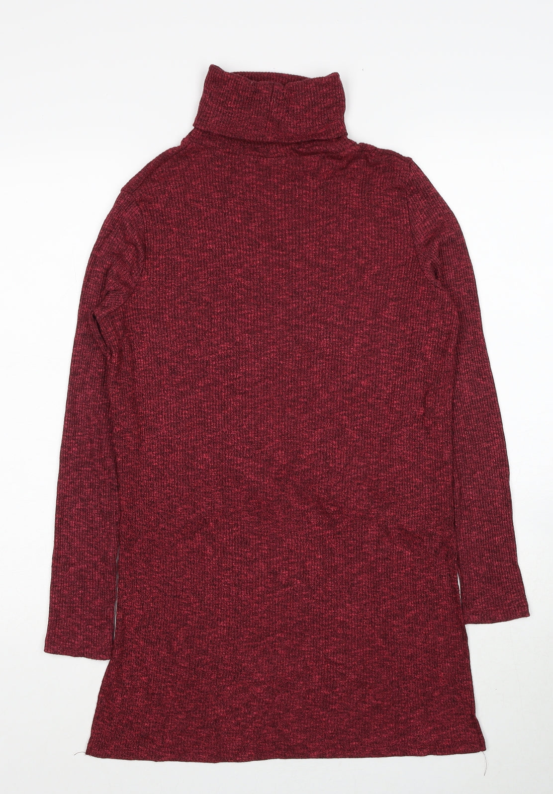 Bershka Girls Red Roll Neck Viscose Pullover Jumper Size S Pullover
