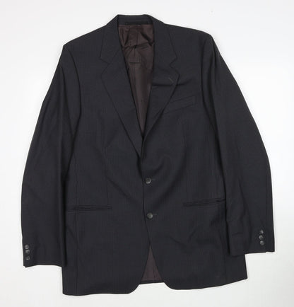 Cuningham Mens Grey Striped Polyester Jacket Suit Jacket Size 42 Regular