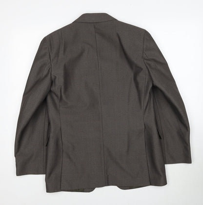 Lirella Mens Grey Polyester Jacket Suit Jacket Size 38 Regular