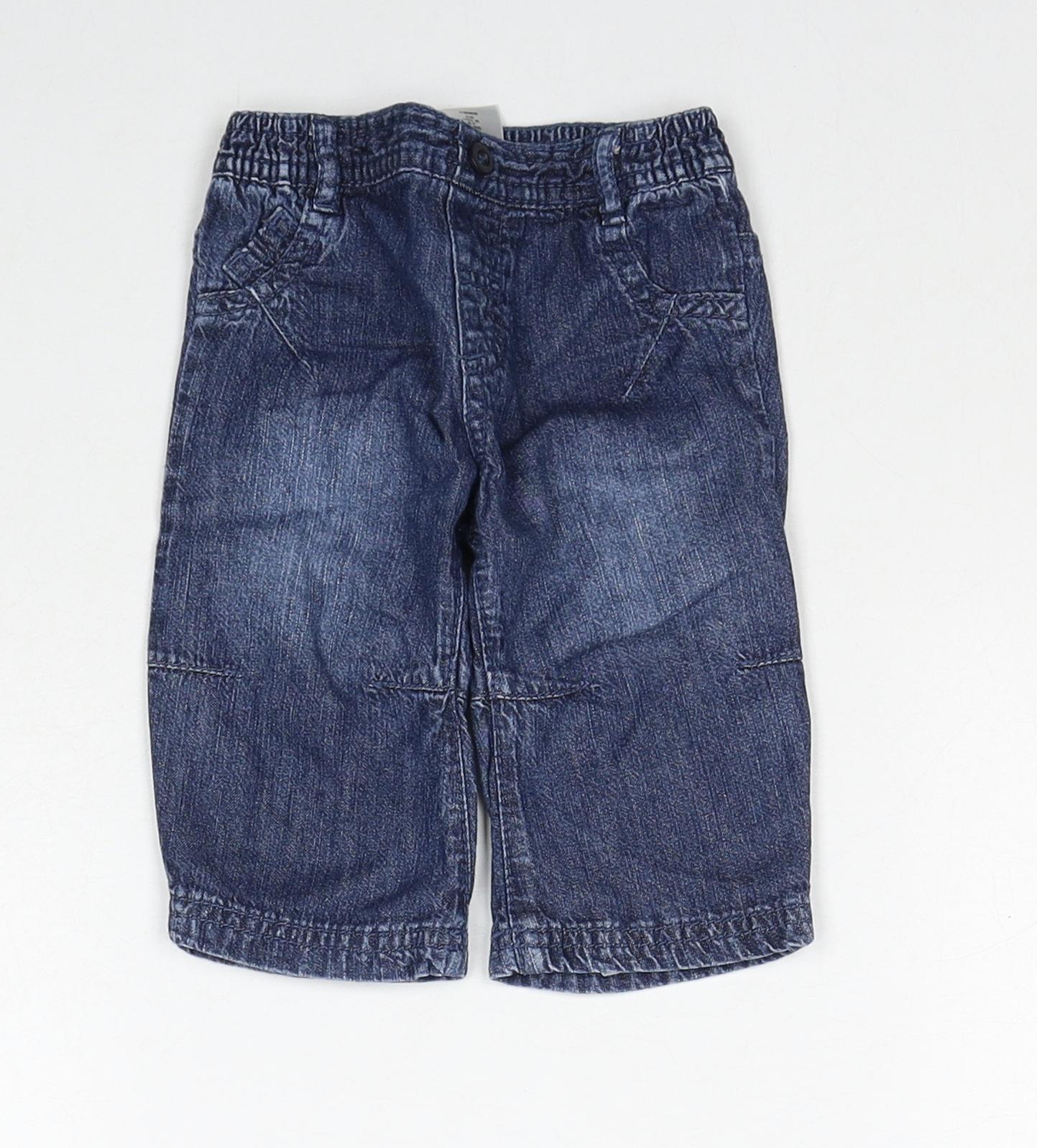 NEXT Boys Black Cotton Cropped Trousers Size 3-6 Months Pullover