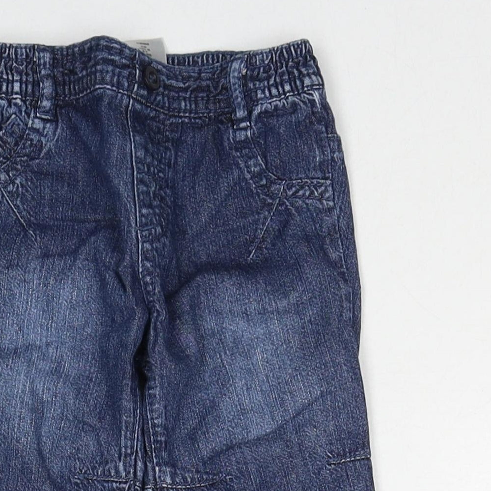 NEXT Boys Black Cotton Cropped Trousers Size 3-6 Months Pullover