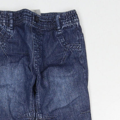 NEXT Boys Black Cotton Cropped Trousers Size 3-6 Months Pullover