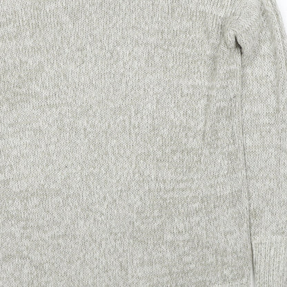 New Look Womens Grey Round Neck Acrylic Pullover Jumper Size S