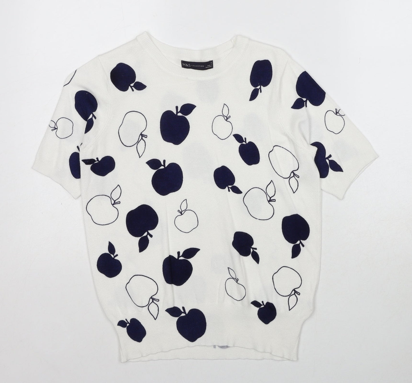 Womens UK Size 8 Marks and Spencer White Pullover Jumper