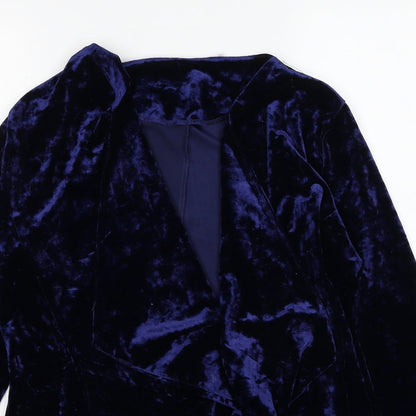 Avon Womens Blue Polyester Jacket Blazer Size 10 - Size 10-12