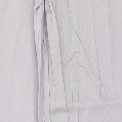 H&M Womens Grey Cotton Chino Trousers Size 8 Regular Zip