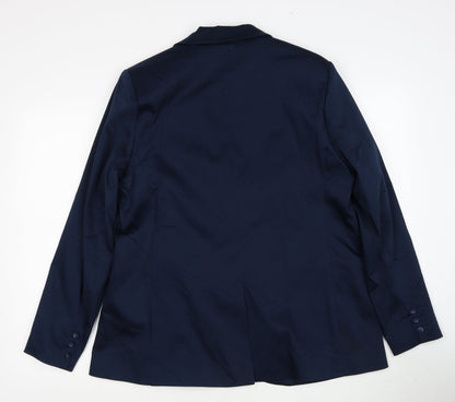 Marks and Spencer Womens Blue Cotton Jacket Suit Jacket Size 16