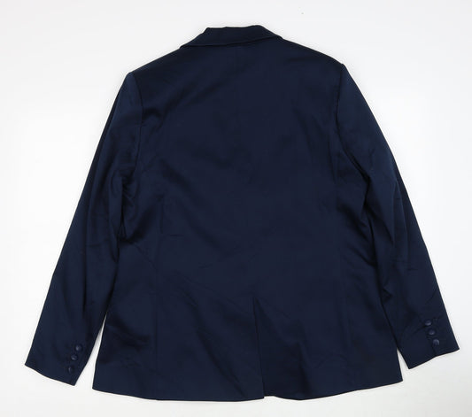 Marks and Spencer Womens Blue Cotton Jacket Suit Jacket Size 16