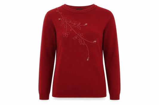 Womens UK Size L Reflect Red Pullover Jumper