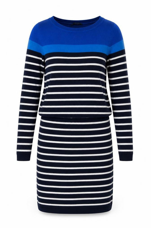Smartset Womens Blue Striped Cotton Jumper Dress Size XS Round Neck Pullover