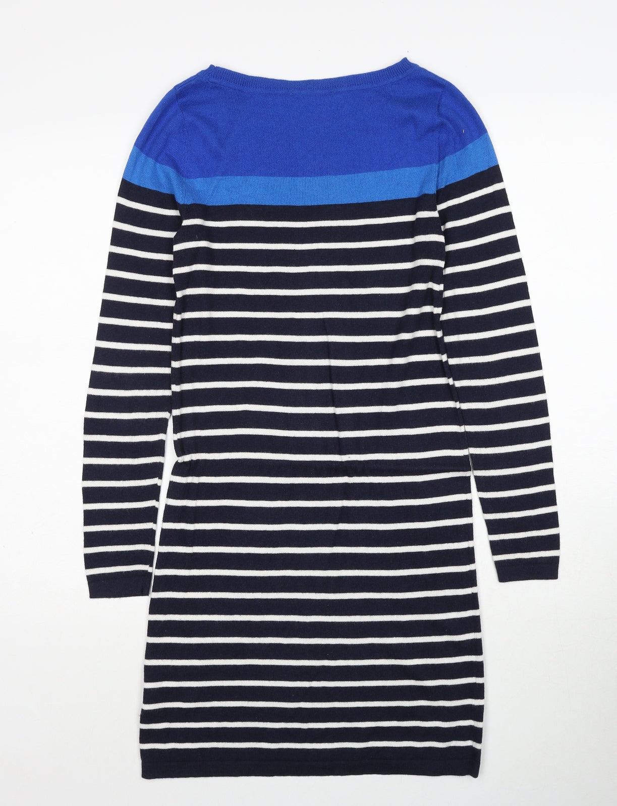 Smartset Womens Blue Striped Cotton Jumper Dress Size XS Round Neck Pullover