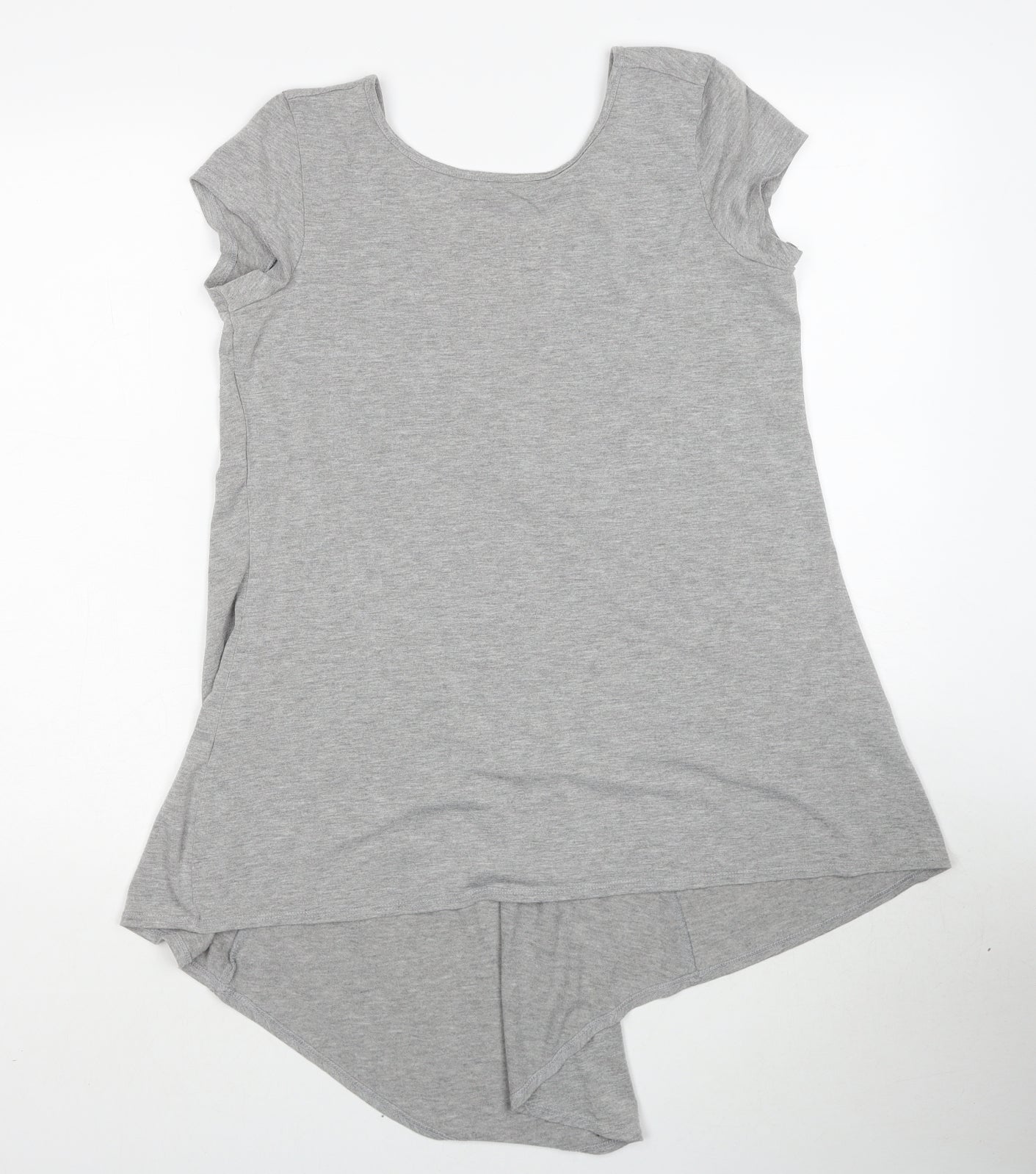 Womens UK Size 10 Papaya Grey Basic T-Shirt